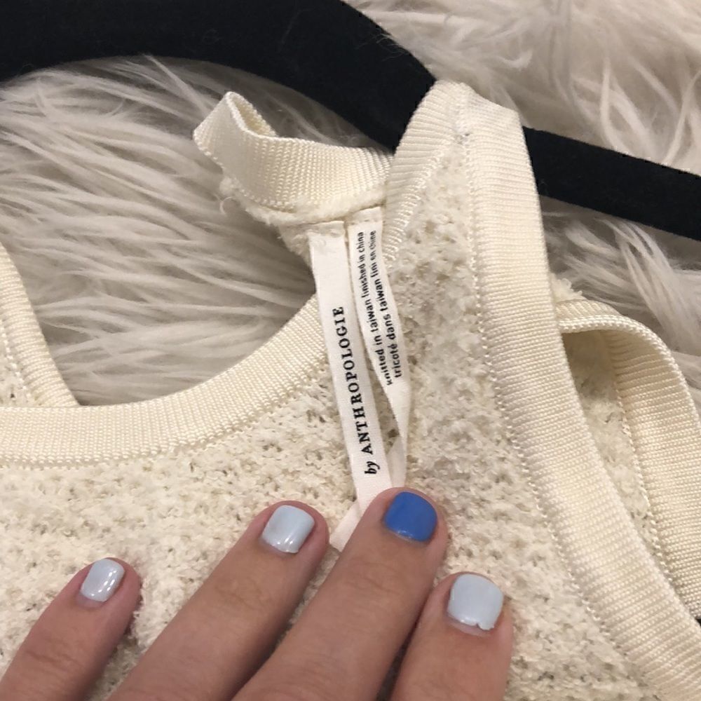 Anthropologie cream and rainbow halter sweater XS - Picture 3 of 4